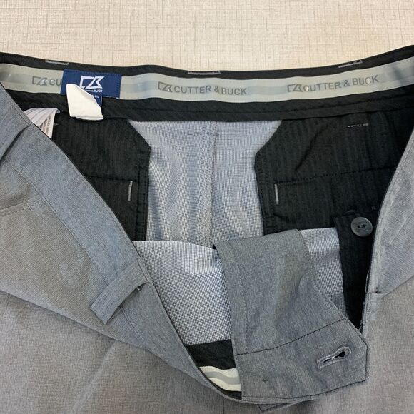 Cutter & Buck BainBridge Golf Pant Mens 36x27 Gray Flat Front Performance Chino - Picture 6 of 13